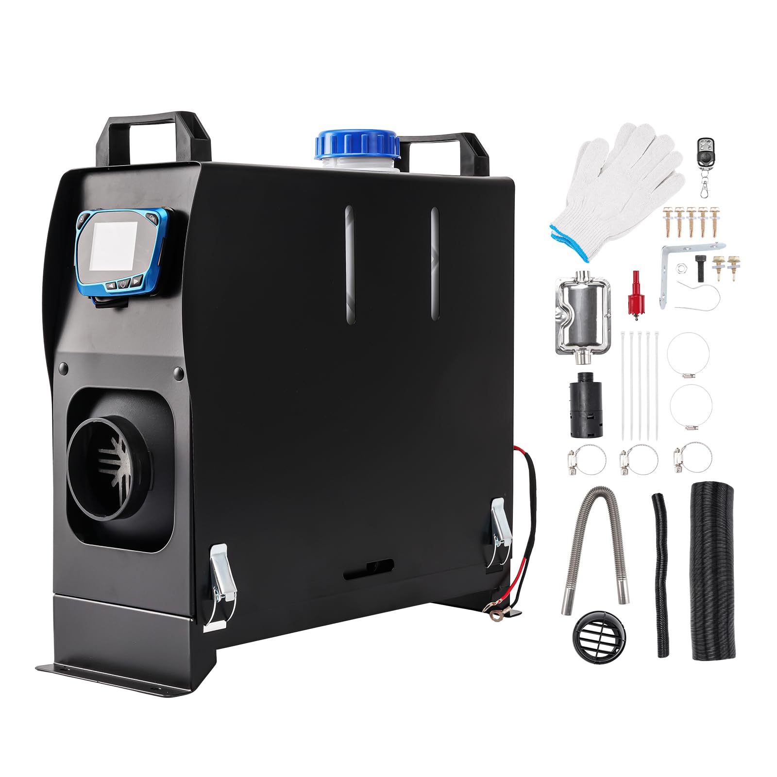 12V 5KW Air Diesel Heater, zestaw ogrzewania postojowego z tłumikiem LCD Remote Control, Night Integrated Diesel Heating Cichy do samochodów, przyczep kempingowych, ciężarówek, łodzi, autobusów, kam