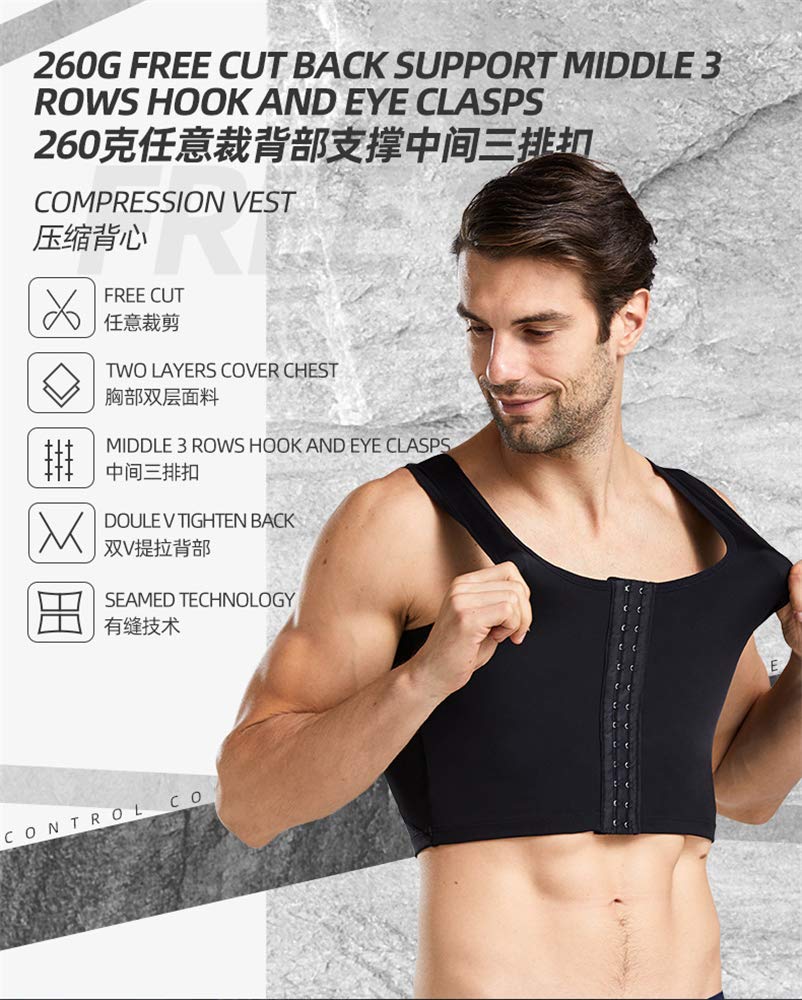 BaronHong Body Shaper Chest Binder Flat Compression 3 Rows Fermoir Buste Corset Gilets