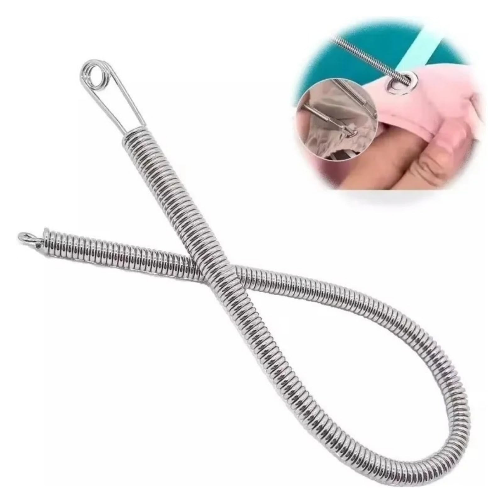 Bendable Spring Drawstring Threader Clip Rope Tool DIY Sewing Helper (2pcs)