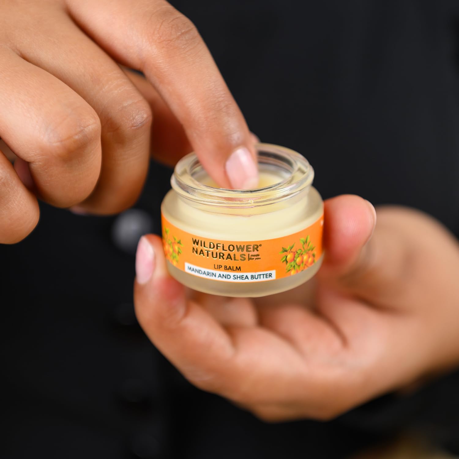 WILDFLOWER NATURALS Lip Balm Mandarin & Shea Butter - Infused with Cocoa Butter, Almond Oil, Mandarin Oil, and Vitamin E - Moisturizing Lip Care | Heals Dry and Flaky Lips (15g)-image-32
