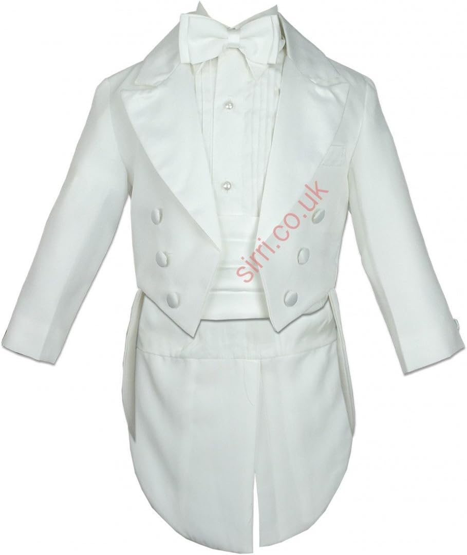 Beau Kid Baby and Boys 5 Piece Christening Communion Tuxedo Tail Suits