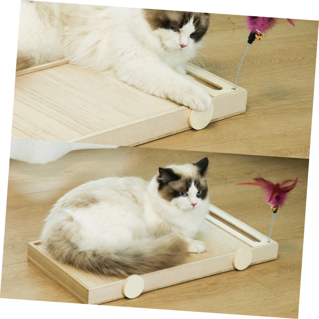 Tiragraffi in Legno per Gatti Resistente e Multifunzionale, Protegge Divani e Mantiene Attivi i Gatti, Accessorio per Giochi Stimolanti in Articoli per Animali Domestici
