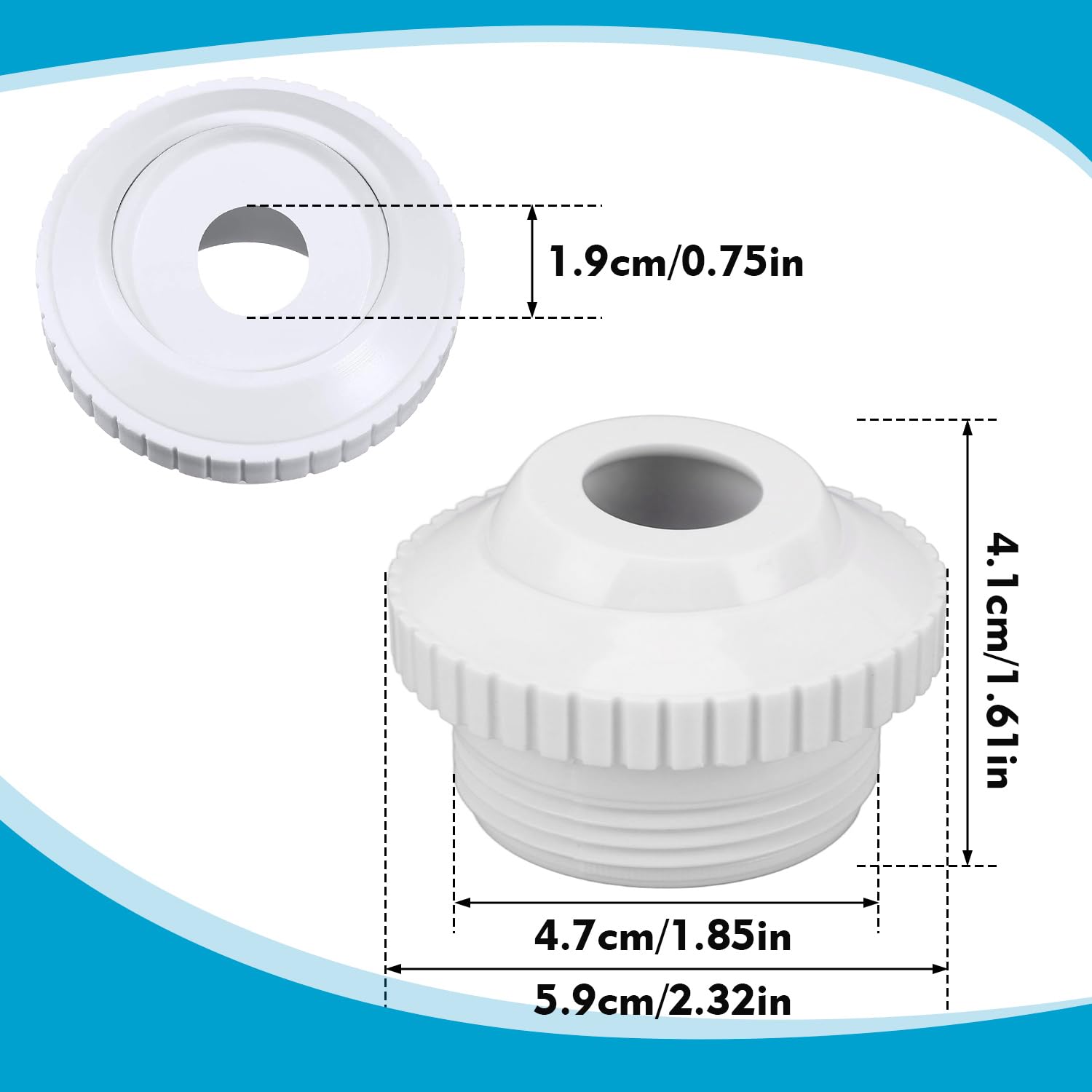 Juego de 3 Boquillas de Chorro para Piscina, Accesorio de Entrada de Flujo Direccional de Plástico, Rosca Macho de 1,85 Pulgadas, Globo Ocular Giratorio, Chorro de Retorno Hydrostream para SP1419D