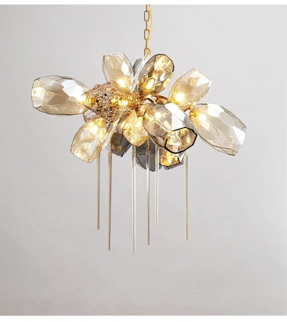 PCXEHUYP Modern Chandelier, Post-Modern Designer Diningroom Chandeliers for LivingRoom Ceiling Staircase Hanging Lamp Glass Decor Light Lustre(White,80cm)