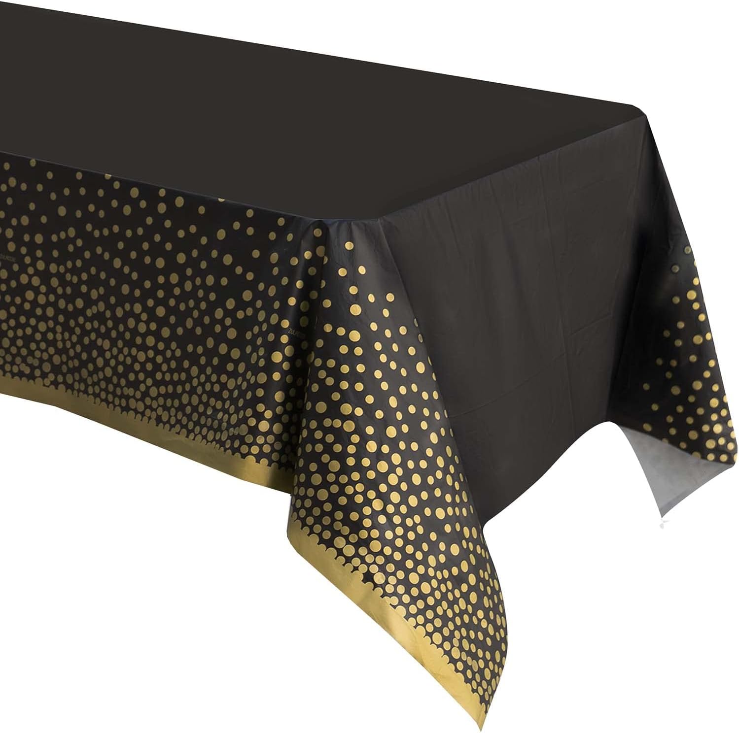 Black & Gold Plastic Tablecloth