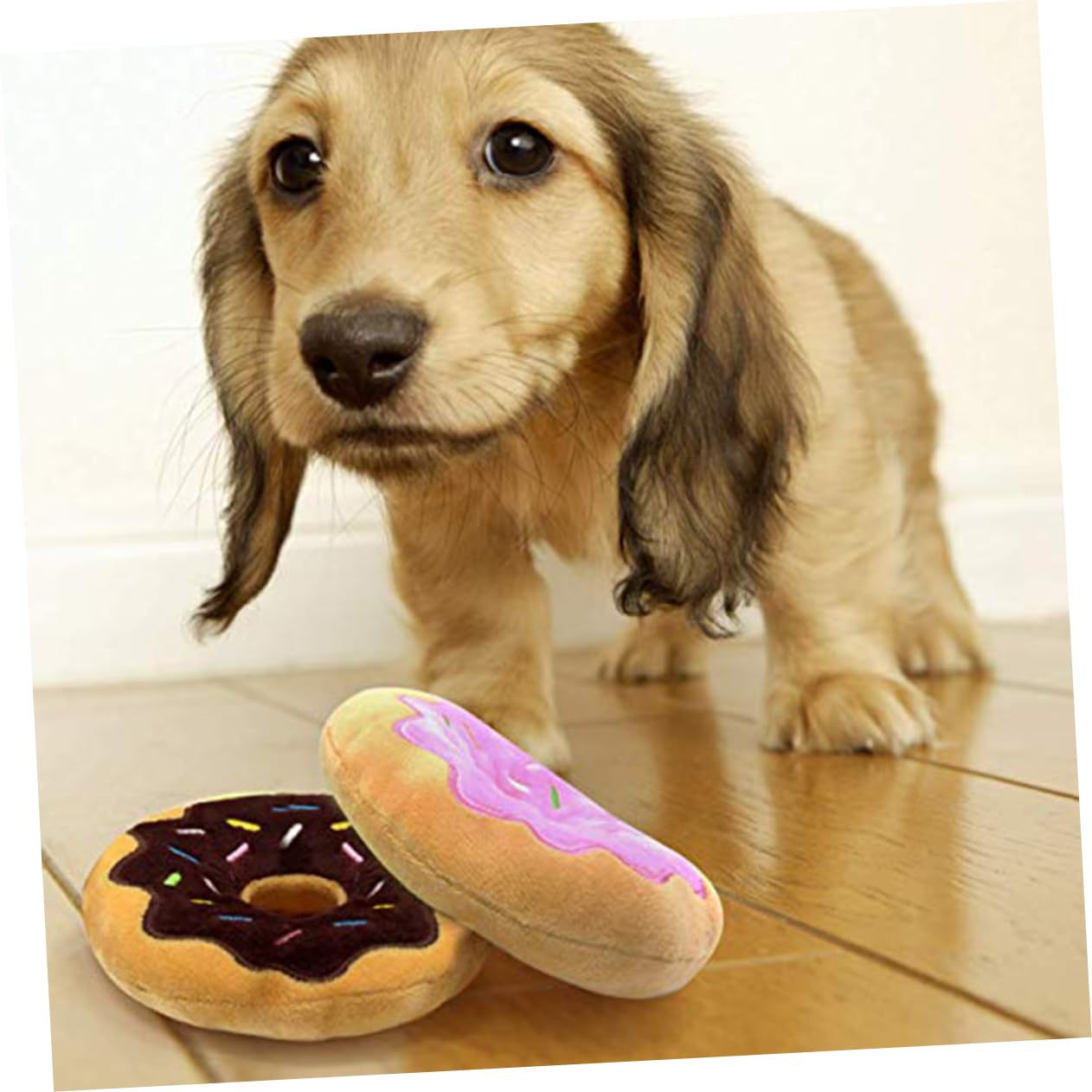 BESPORTBLE 9stücke Hundespielzeug Aus Plüsch Donutform Mit Quietscher Für Kau Und Spielspaß Fördert Zahnpflege Und Langeweile Farben Zufällig