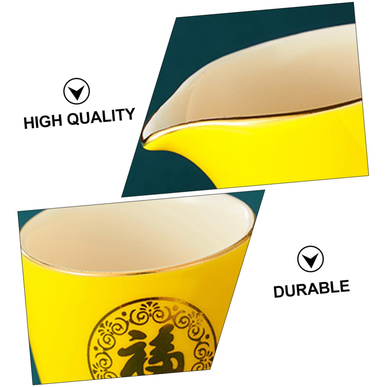 Set di Bicchieri da Liquore in Ceramica Dorata Disegni dello Zodiaco Cinese, Elegante e Resistente, per Bar e Hotel, Include Caraffa Stili multipli