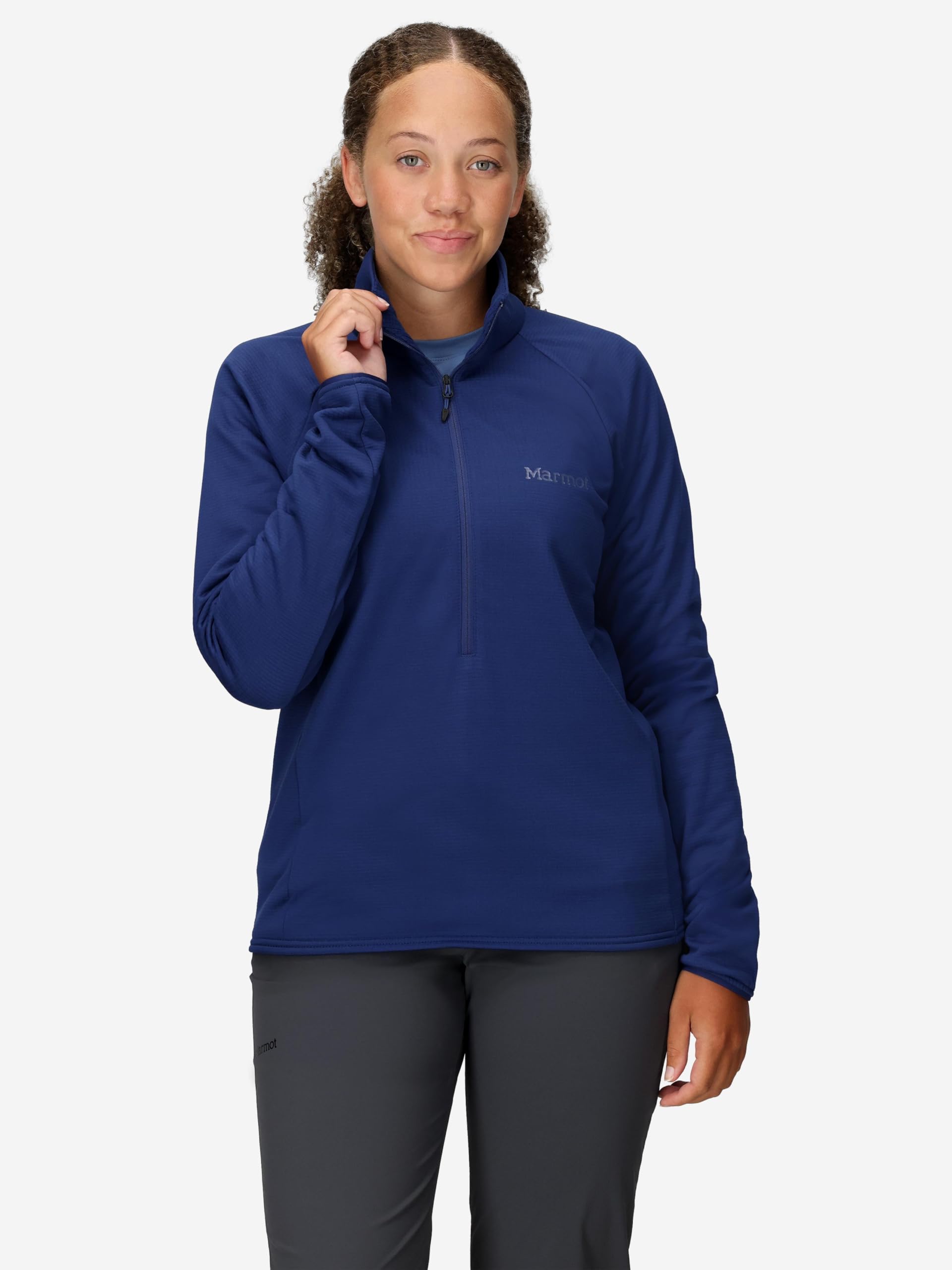 Marmot Women's Leconte Fleece 1/2 Zip, Warm Breathable, Wind Resistant Body Warmer, packable, Optimal for hiking and ski layering, Twilight Blue, XS