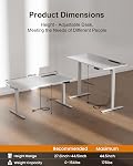 HLDIRECT Electric Standing Desk with Power Outlets, 40x24 inch Height Adjustable Desk with 3 Memory Buttons, Sit Stand Desk with Headphone Hook for Workstation, Home, Office (White)