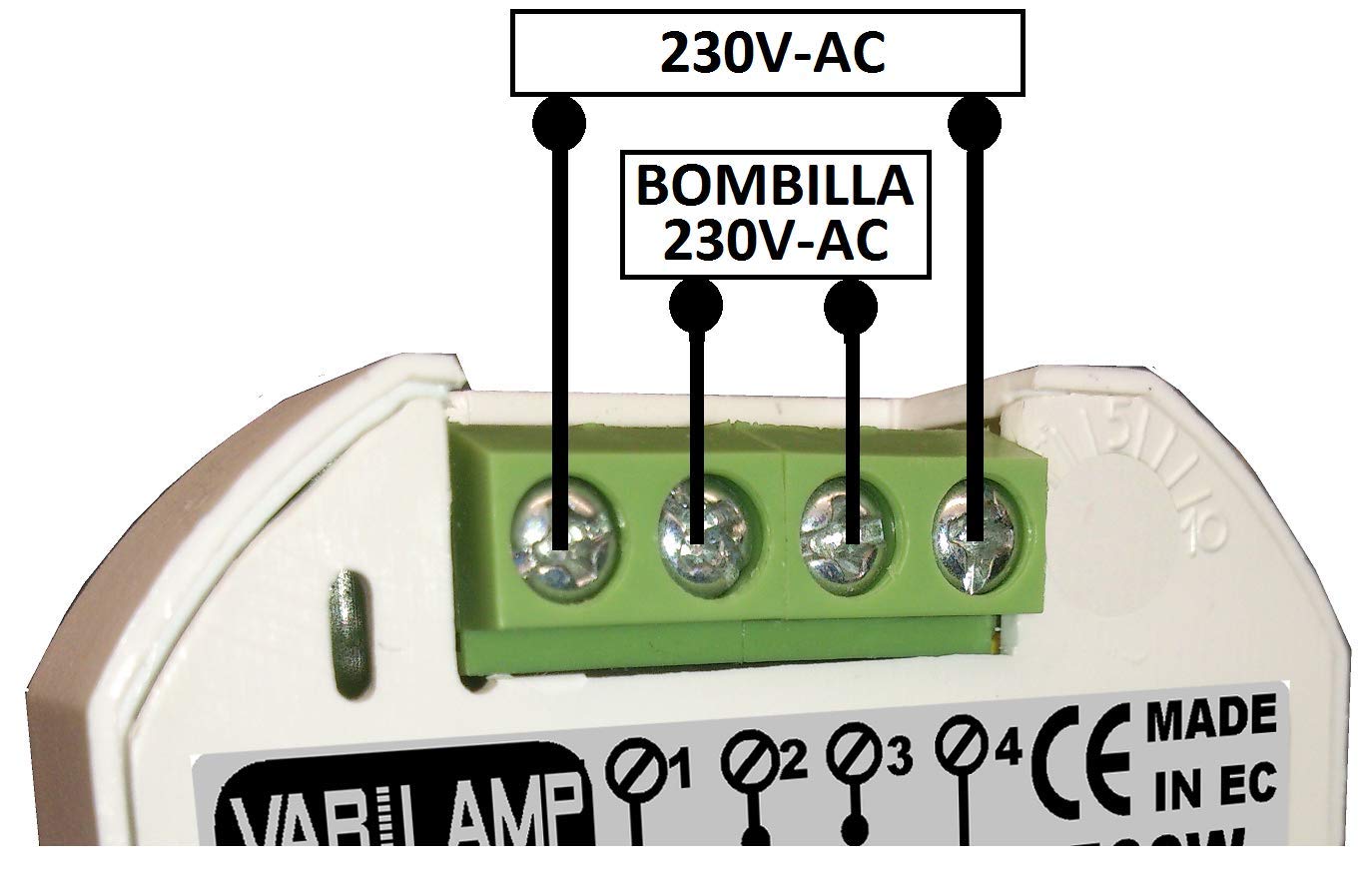 A10. Aislador de doble polo que evita por completo encendidos residuales en LED o cualquier lámpara. 230VAC. 2000W Máx.