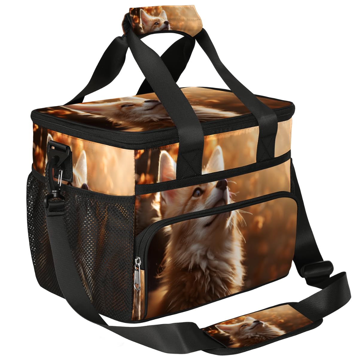 Animal Cute Fox Insulated Picnic Backpack Lunch Box for Women Men Picnic Basket Tote Lunch Bag Picnic Bag Portable Lunch Bags for Picnic, Beach, Work, Trip,Office, Camp Fox