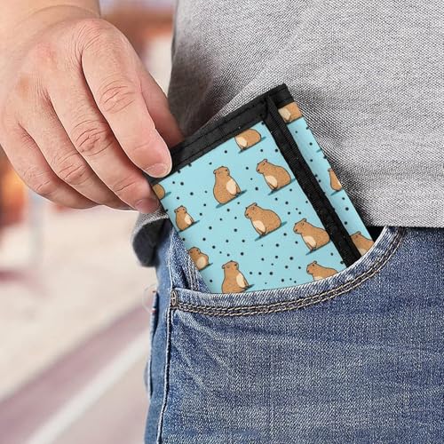 Cute Capybara Trifold Wallet Slim Credit Card Holder Minimalist Front Pocket Money Clip for Women Men 6