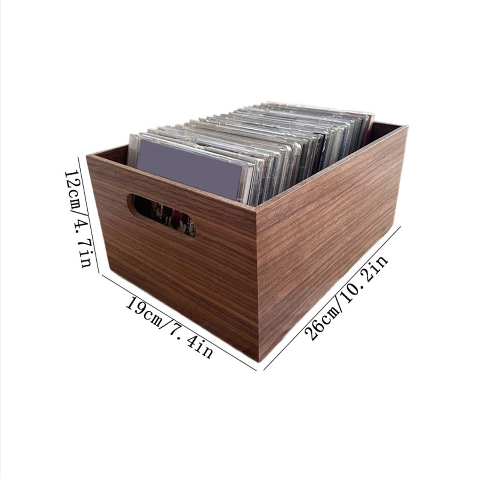 Ufficio Scatola for dischi CD multifunzionale Album in legno retrò Scaffale porta dischi