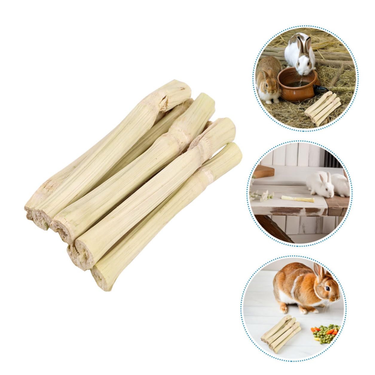jojofuny Bastoncini Dolci per Masticazione Pet in Bamboo Snack Dentali Naturali per Conigli Cincillà Criceti e Piccoli Animali Giocattolo Interattivo per Stimolazione Mentale e Cura