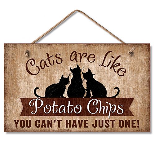 Highland Graphics Cats Are Like Potato Chips Humorous Sign Multi