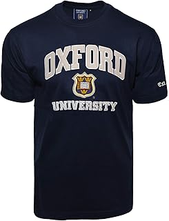 British Heritage Brands Unisex Oxford University� Applique Embroidered T Shirt Navy