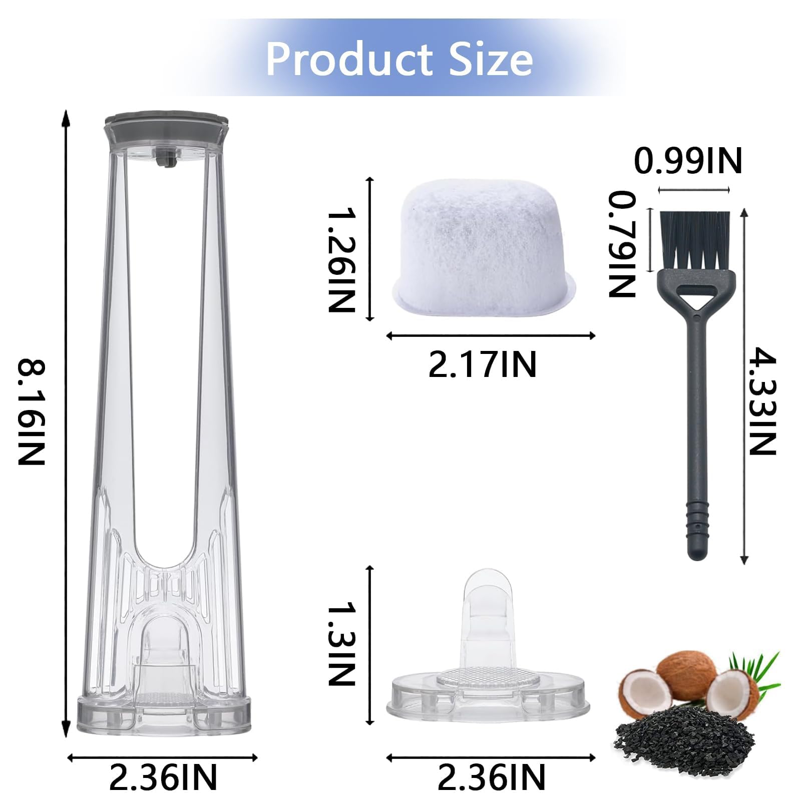 Kit de inicio de repuesto para Keurig 2.0, K-Cup K300/K400/K500, incluye soporte para filtro de agua y 6 filtros de repuesto