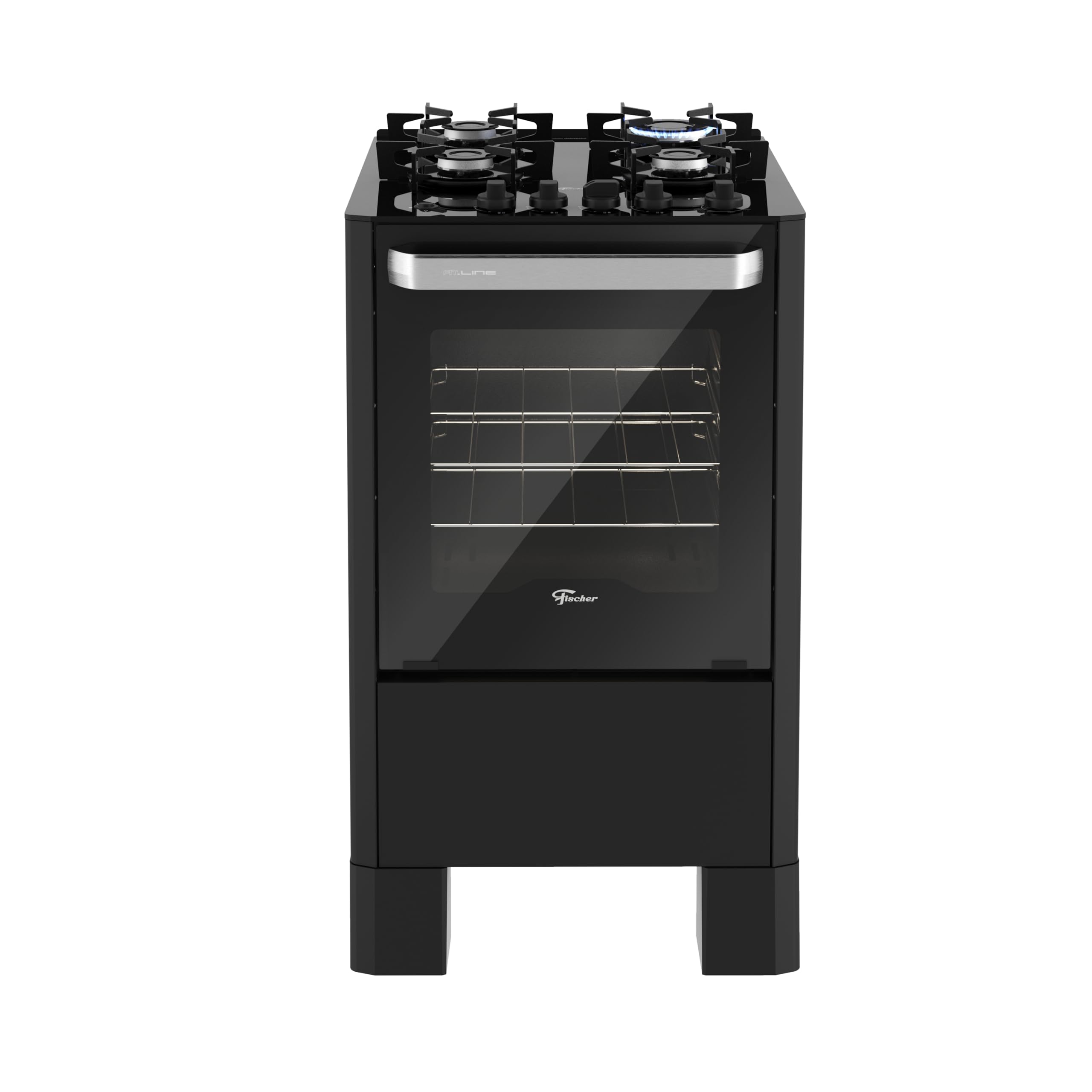 FISCHER FOGÃO DE PISO A GÁS 4 BOCAS FIT LINE TREMPE IRON PRETO 39200-108966