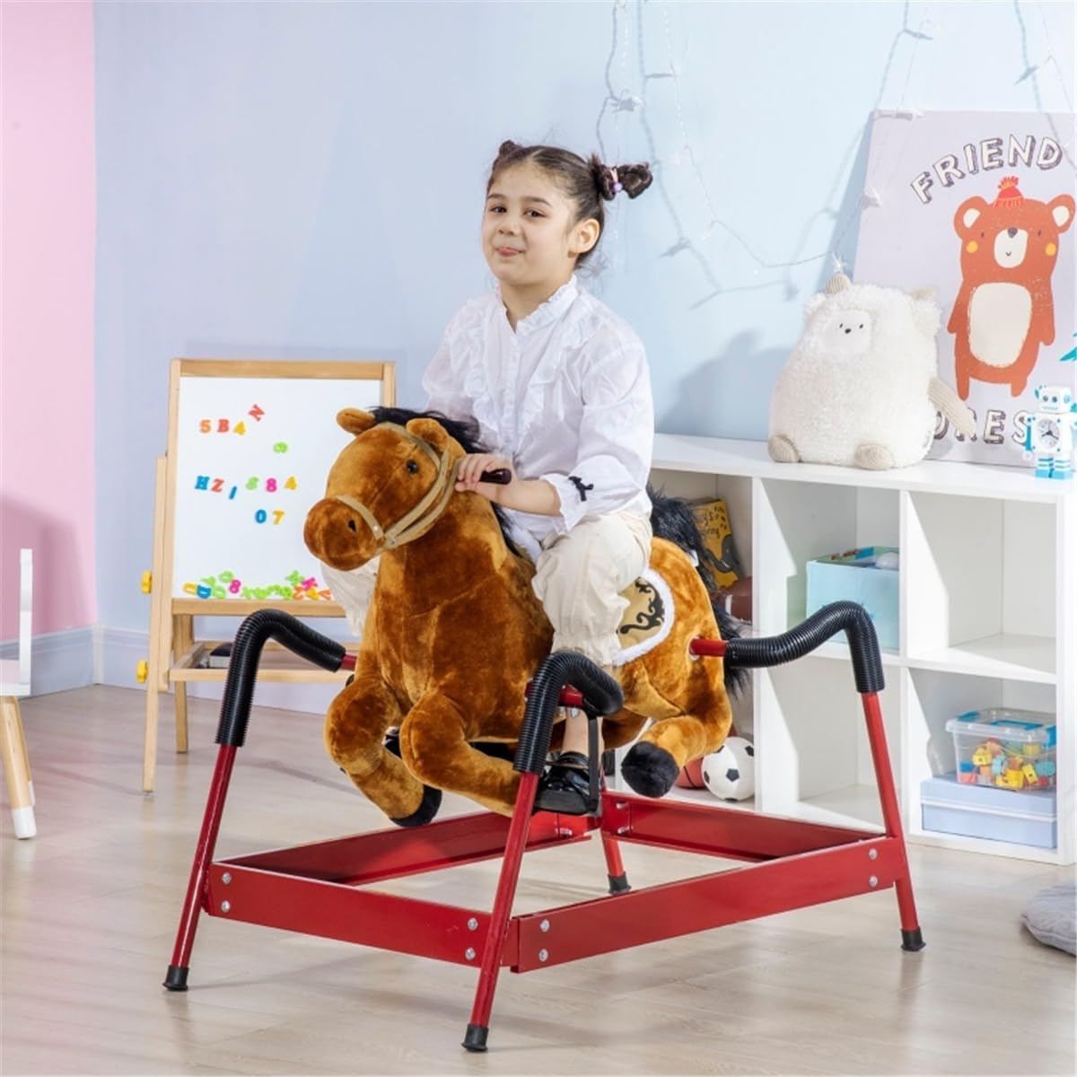 Child Rocking Horse with Interactive Sound and Motion for Indoor Play