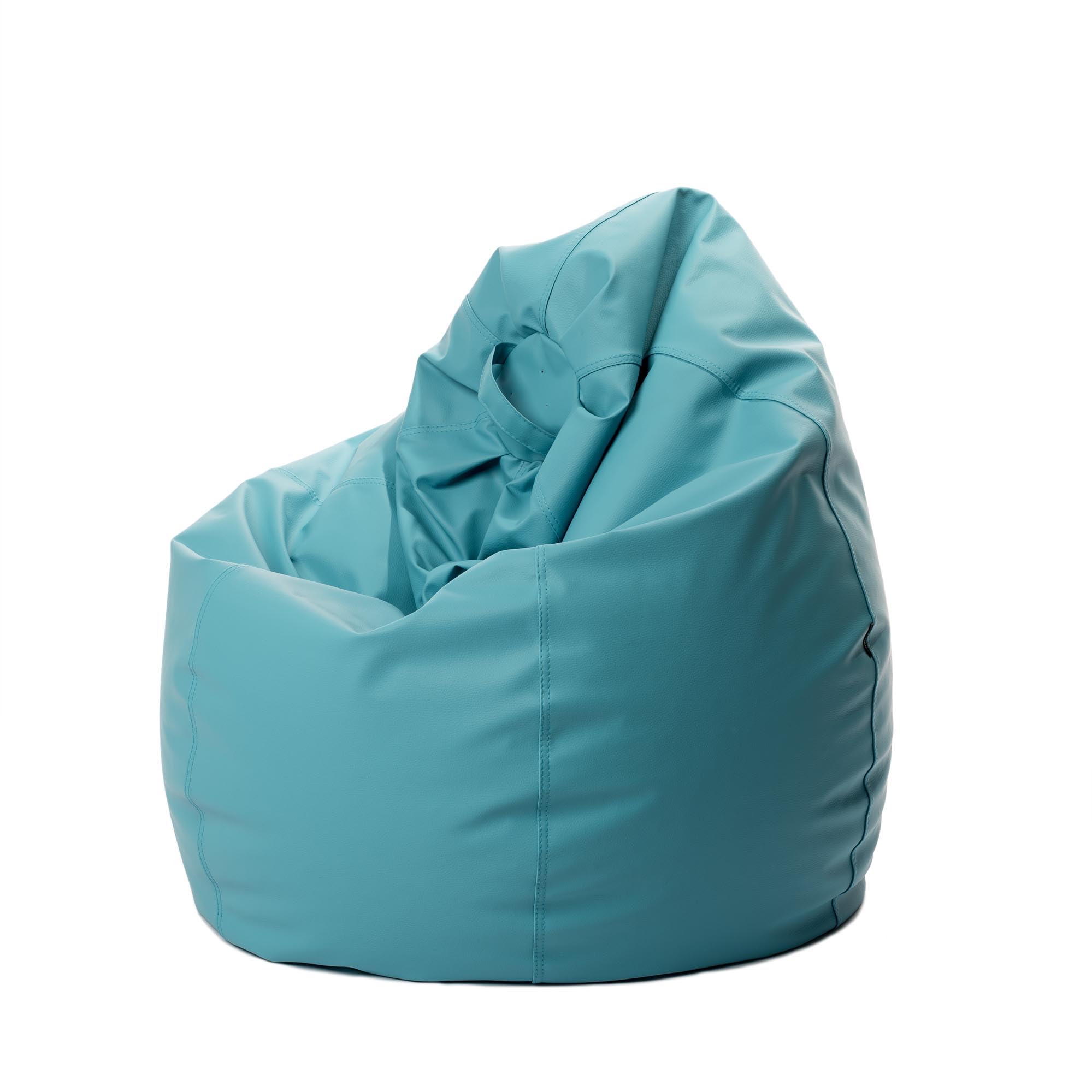 MiPuf - Puff Pera XXL Azul Turquesa | Puff Salon Polipiel Alta Resistencia | Puff Gigante | Puff con Relleno Incluido | Puff Infantil y Adulto | Puff Dormitorio | Puf Doble Costura y Doble Cremallera