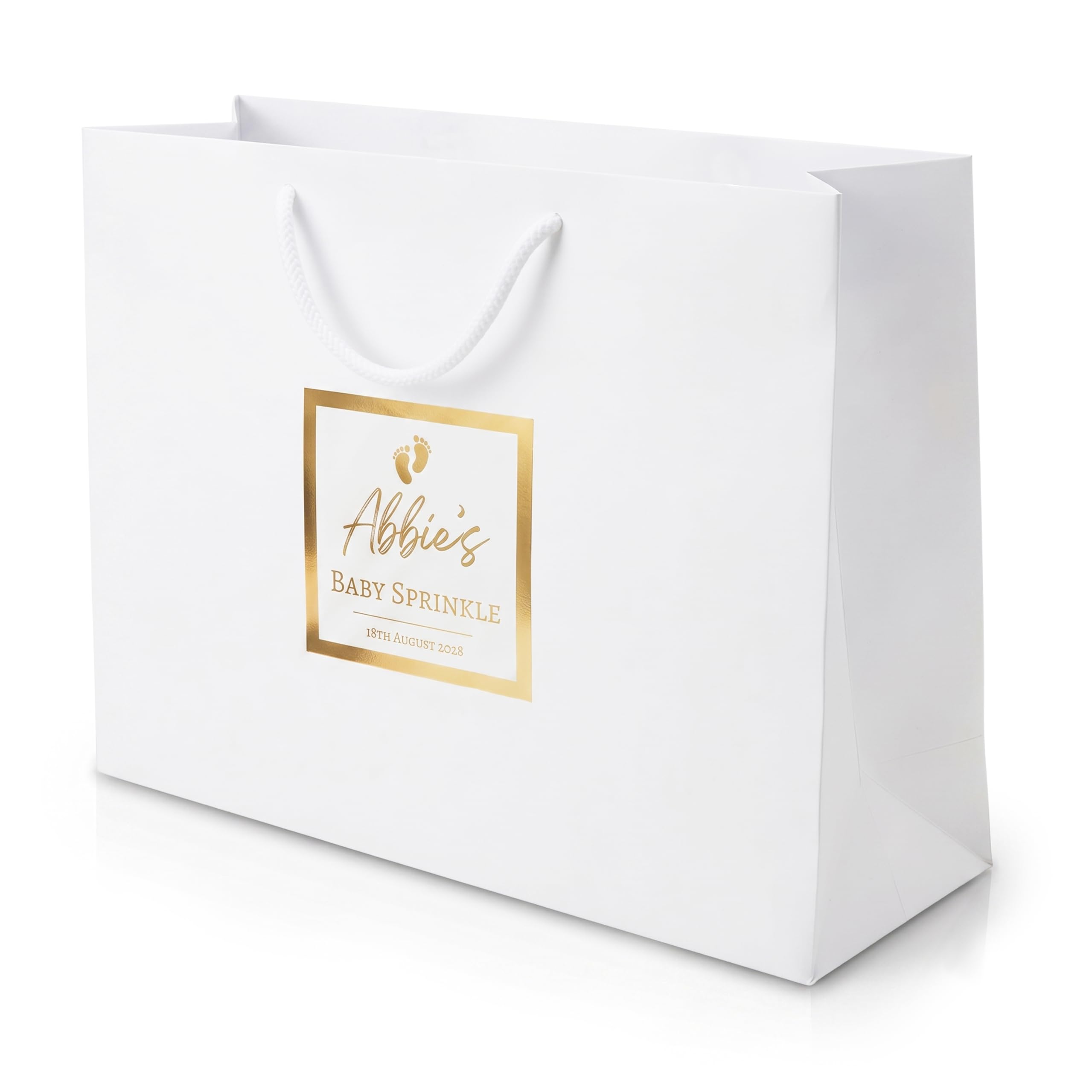 COOKIES AND KOALAS Baby Shower Bag Gift Foil Sticker White Large 40x30x13cm