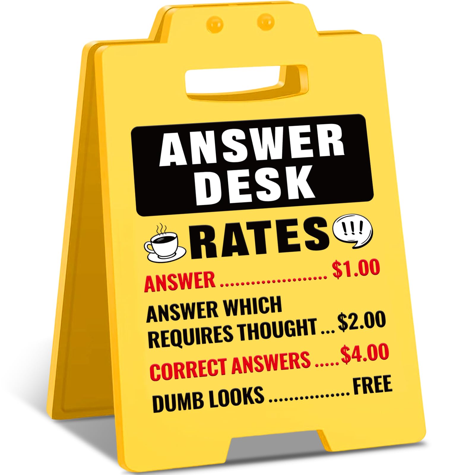 CUTHOLLOW Answer Desk Rates Sign, Funny Office Decor — image 1