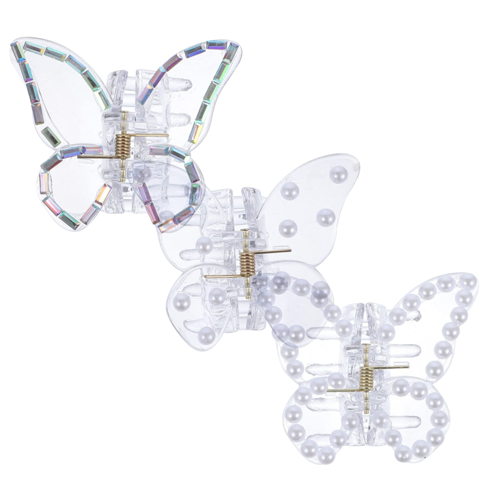 FRCOLOR 12 Pz Fermaglio per a farfalla con strass accessori per con perle donna fermaglio per di perle barrette forcine molletta fermagli per lunghi clip