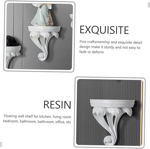 Miniatura 9 de IMIKEYA 2 estantes decorativos de pared, estantes de pared para almacenamiento, estantes decorativos, soporte de exhibición de macetas, estantes