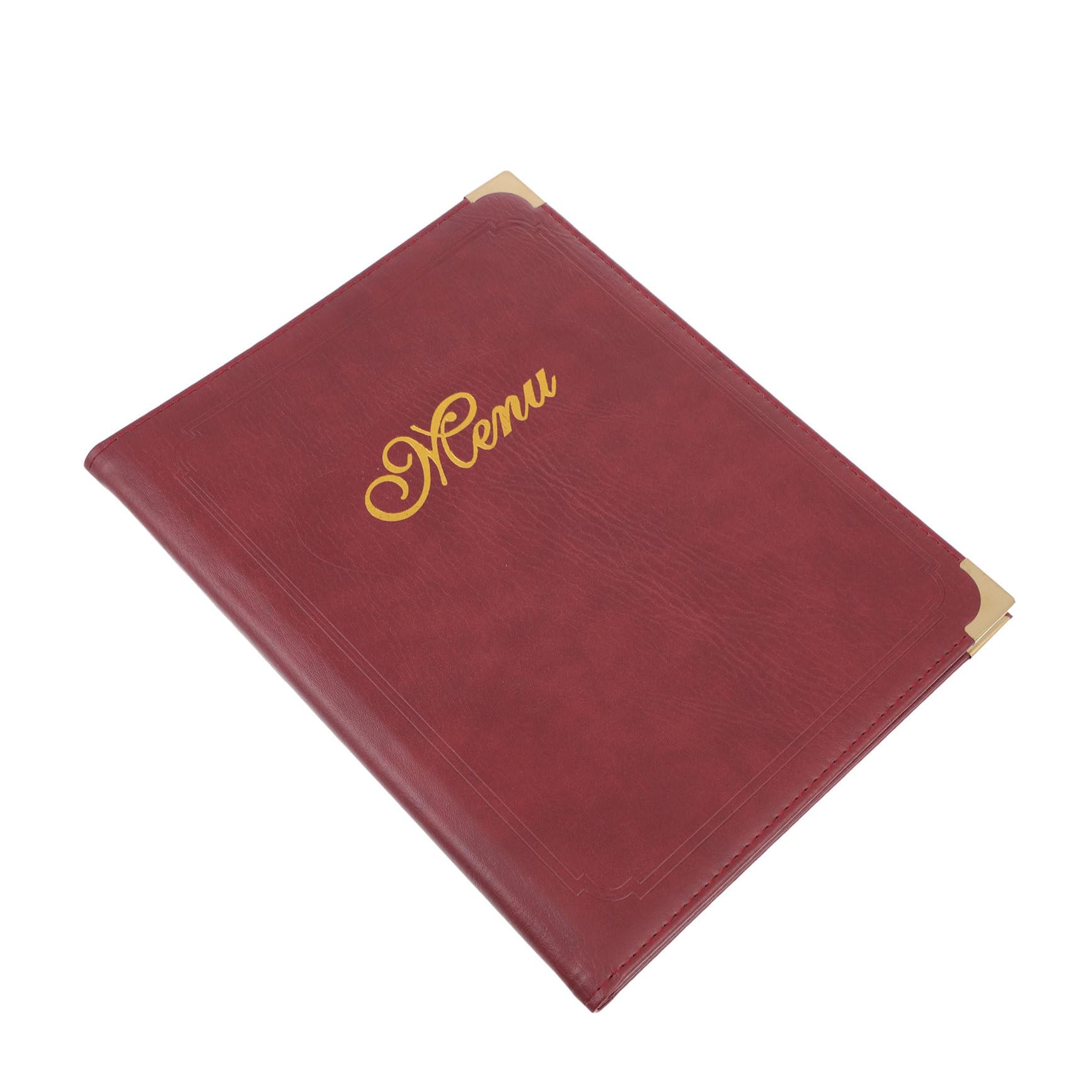 Carpeta Menú Restaurante de Cuero Pu Rojo Diseño de Página Deslizante y Esquinas Redondeadas para Exhibición Práctica en Centros Comerciales y Recepción de Comercios