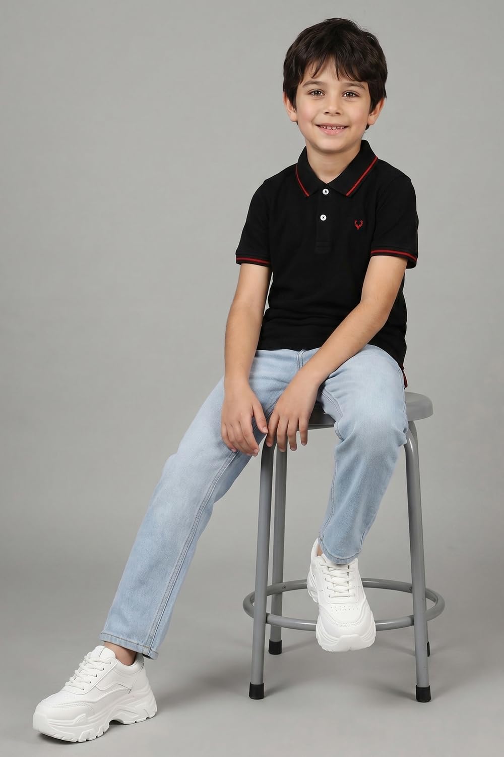 Allen Solly Boys Regular Fit Polo Tshirt(ABKPCRGBI00494_black7-8 Years) Black 1