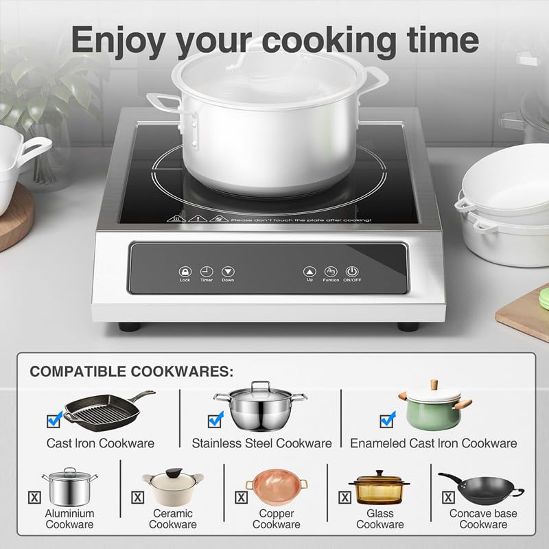 Table de cuisson à induction portable 3500W plaque électrique verrouillage sécurité - 7