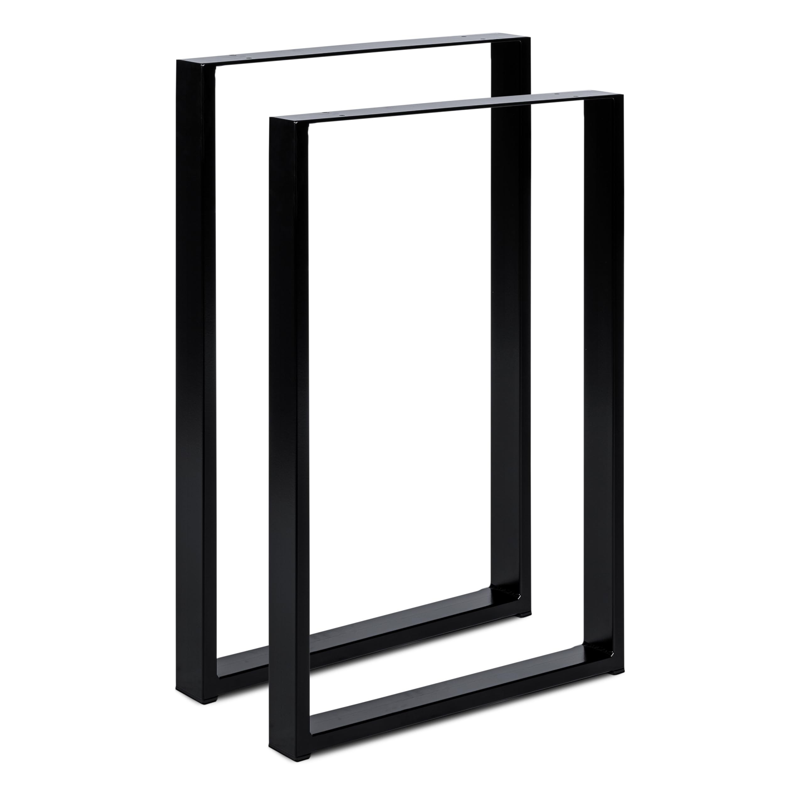 Magnetic Mobel 2 x Tischbeine aus Metall für Schreibtisch Esstisch, Möbelfüße Tischgestell Tischuntergestell Tischkufen (Schwarz | Profil 6x2 cm, 50x72 cm)