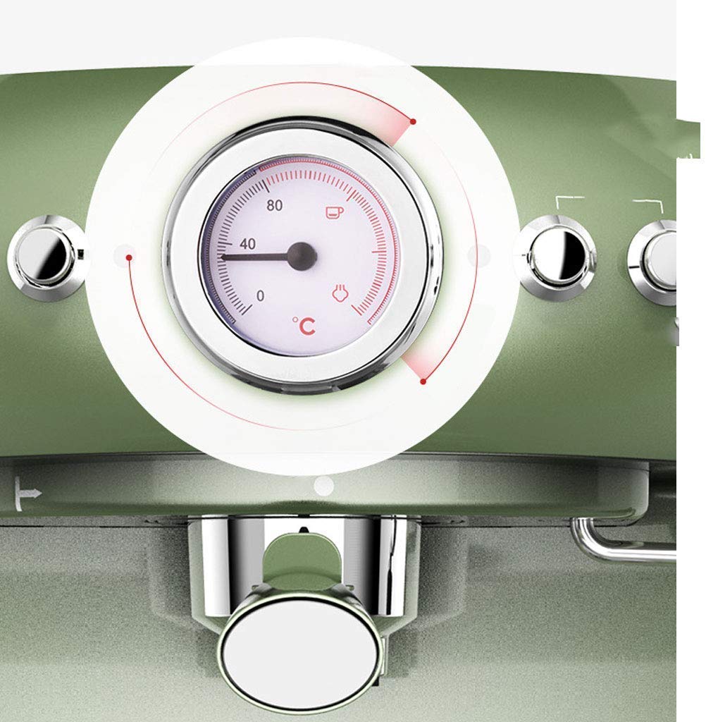 Domowy włoski ekspres do kawy 19BAR Ekspres do kawy Półautomatyczna wizualizacja ciśnienia pompy Podwójna regulacja temperatury 220V Retro Design Zielony little surprise