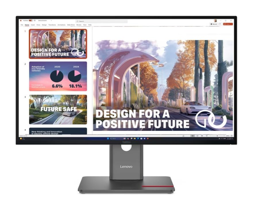 Image of Lenovo ThinkVision P27QD-40 Monitor | 27 inch (68.5cm) QHD IPS 120Hz Monitor | 4ms, 99% sRGB, 99% DCI-P3 USB PD 3.0 Upto 100W|Tilt, Swivel, Pivot, Height Adjust Stand | Black | 64B3GAR2IN