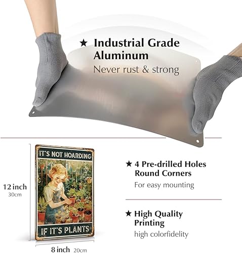 Miniatura 3 de Decoración de jardín divertidos regalos de jardinería cartel de hojalata para exteriores de 12 x 8 pulgadas con texto en inglés "It's Not Hoarding