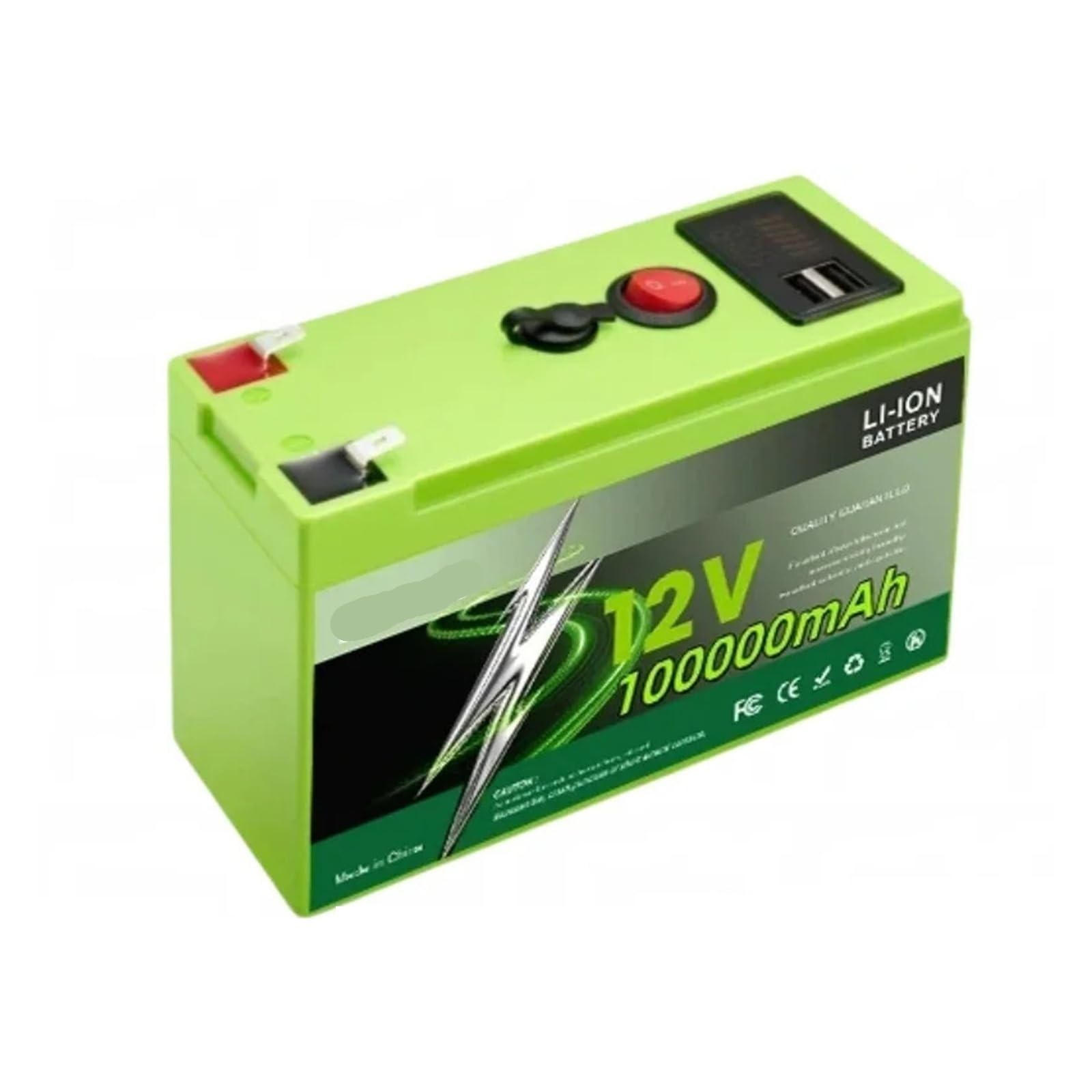 Batteria Solare Al Litio-ferro Da 150 Ah 12,8 V LiFePO4 | For camper, roulotte, pesca marina, vita all'aria aperta(100Ah x1-charger x1)