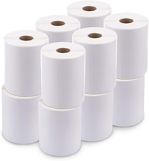 enKo 4" x 2" Labels for Zebra Desktop Printers (12 Rolls | 9,000 Labels) - Direct Thermal Address Mailing Shipping Barcode FBA Stickers FNSKU Label for Zebra and Eltron (Perforated)