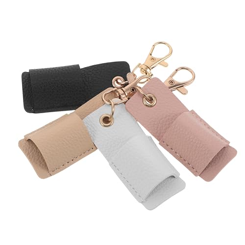 Pu Pen Holder Pouch with Keyring Clip 4pcs Portable for