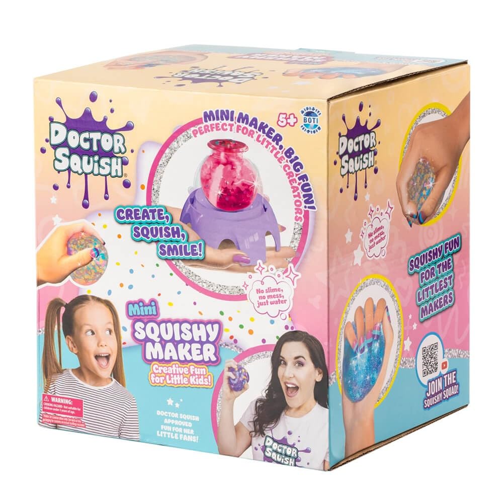 Doctor Squish Mini Squishy Maker Creative Set for Kids Ages 5+ with Confetti and TPR Balloons