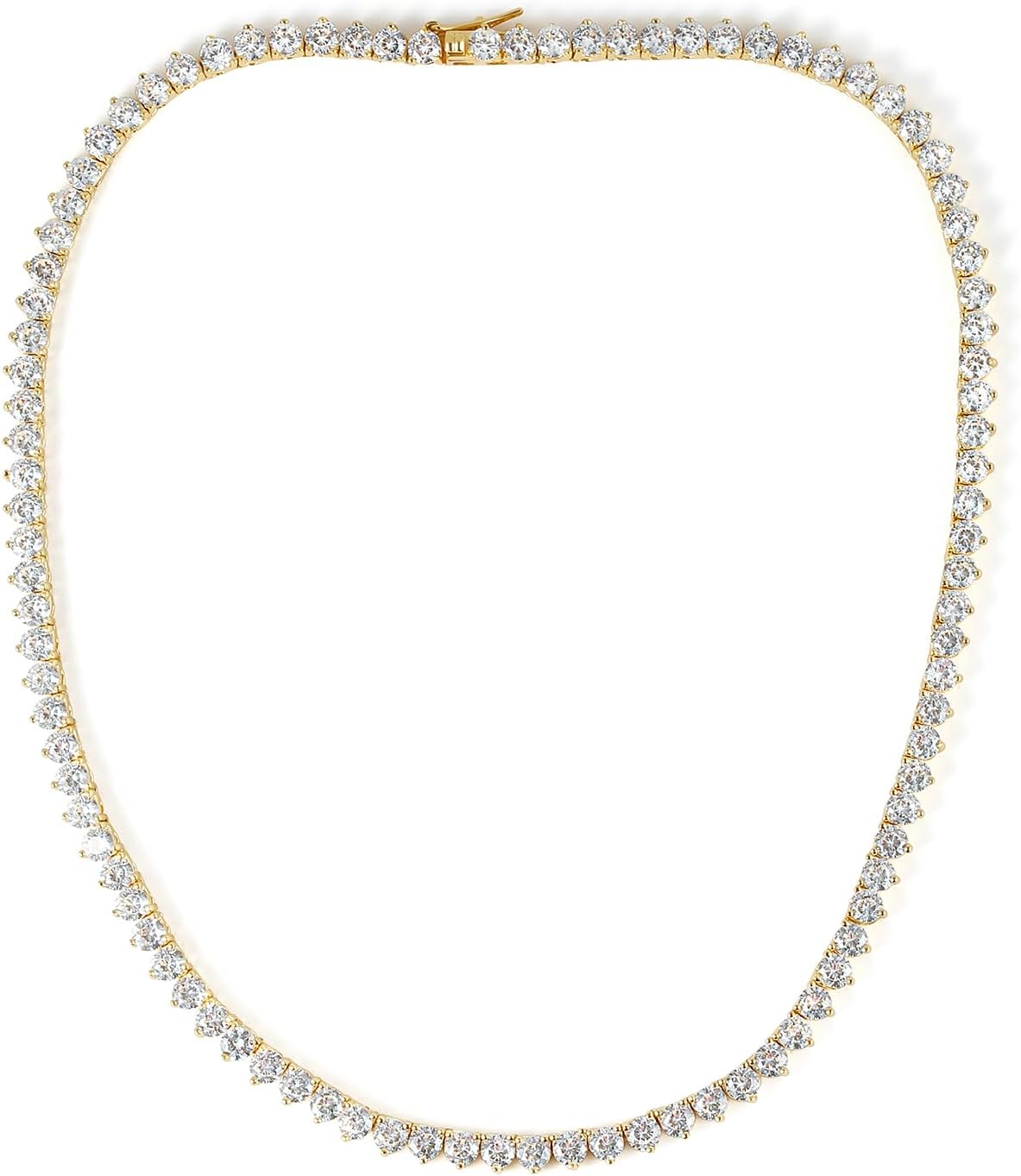 Tennis Necklace for Women and Men 18K White/Yellow Gold Plated 5A 4.0mm Round Cubic Zirconia Cut Faux Diamond chain tennis | Exquisite festival gifts | Sizes 16" and 18" - Image 2