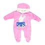Papillon Girls Velvet Hooded Long Sleeves Bodysuit Embroidered Rabbit Baby & Toddler Sleepers (pack of 1)
