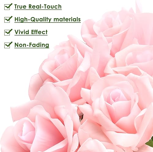 Miniatura 79 de Eyamumo Flores falsas, rosas artificiales de seda sintética al tacto real para decoración de bricolaje, fiesta de boda, decoración de oficina