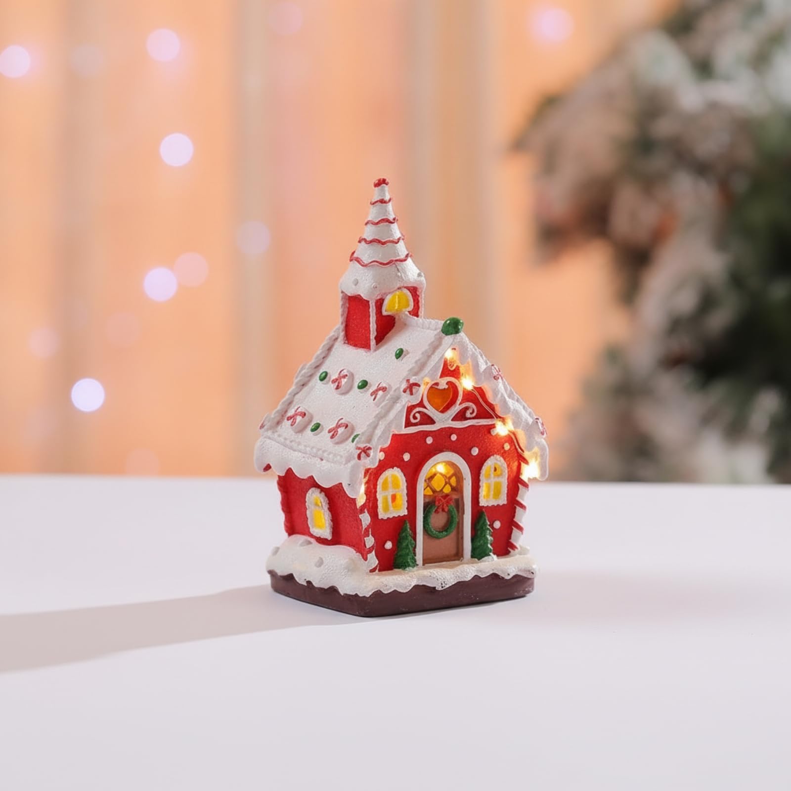 rockible Casa Naviña Luminoso Casa Luminosa Doble Alimentación por USB o Pilas, Naviña con Luz, Cálido, para Chimenea, Estantería, Estilo C