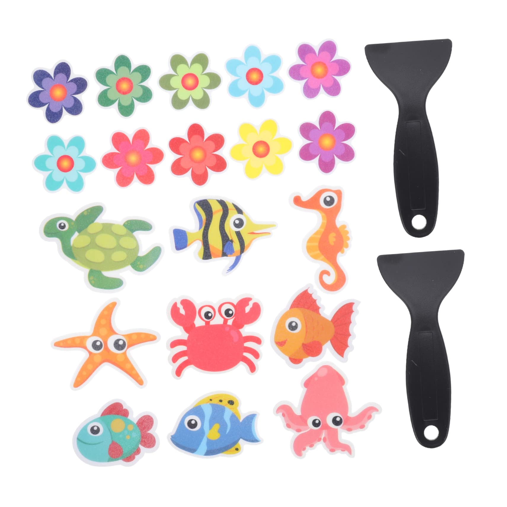 Alipis 1 Set Animal Non Slip Bathroom Stickers with Scrapers Slip Bathtub and Floor Stickers for Safety and Decoration Easy Peel Stick