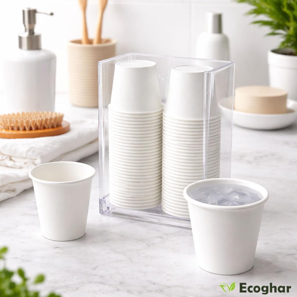 300 Pack 3 oz Disposable Paper Cups, Biodegradable Small Coffee Cups, Mini Mouthwash Cups, Suitable for Bathroom, Market, Shops, Party, Picnic, Travel & Events Use, White (3 OZ) image 5