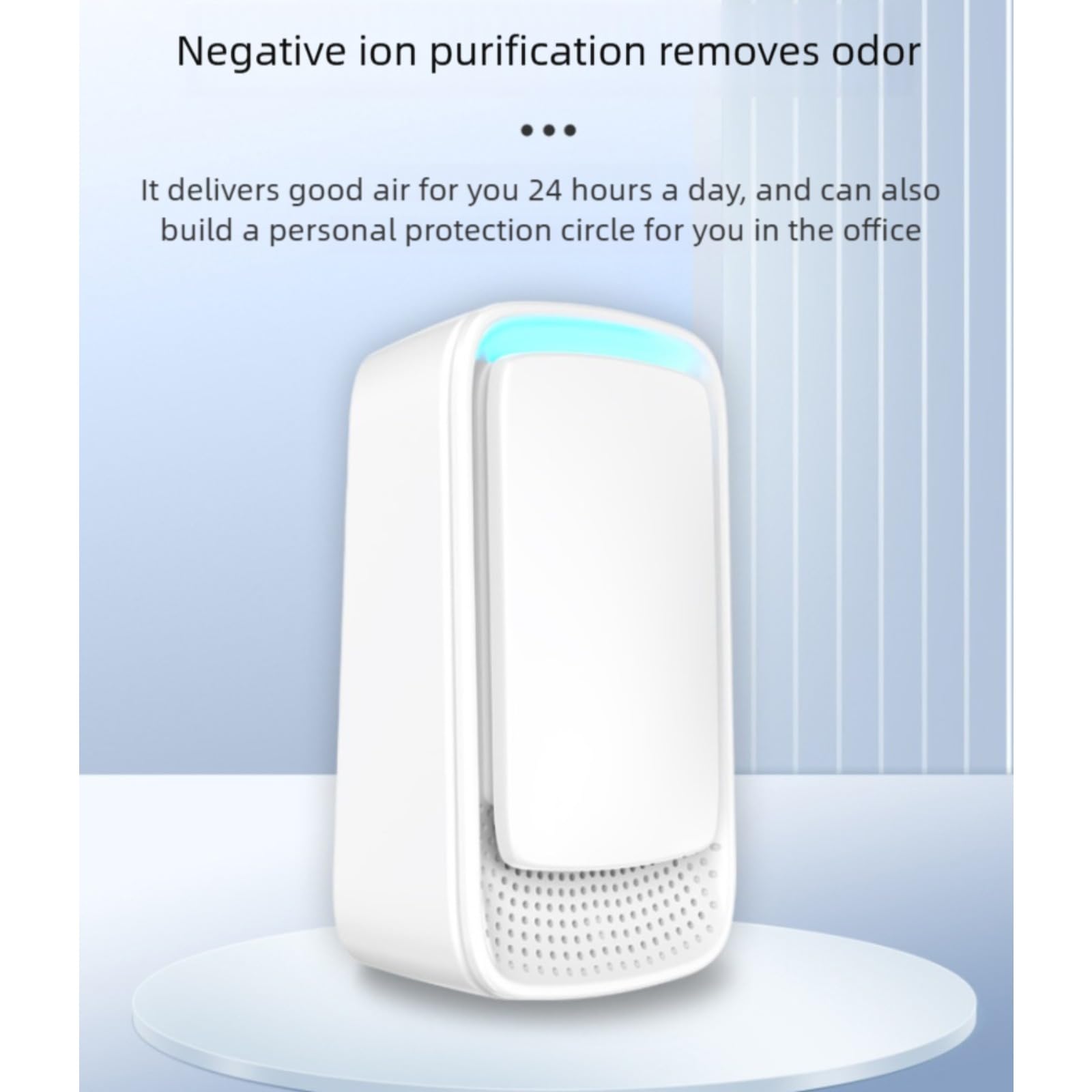 Purificatore d'aria agli ioni negativi per camera da letto, filtro dell'aria per casa, rimuove efficacemente fumo e odori di cottura, design plug and play