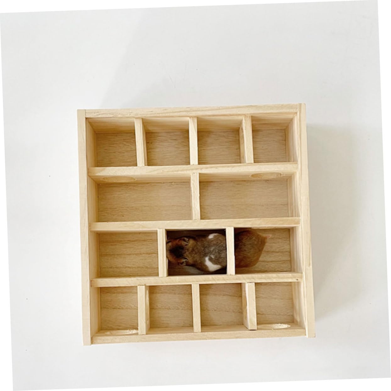 Milisten Holz Hamster Labyrinth Spielzeug mit Mehrkammern Sicheres Nagerlabyrinth für Kleine Hamster Ratten und Chinchillas Aktives Haustierspielzeug Nachhaltiges Holzspielzeug