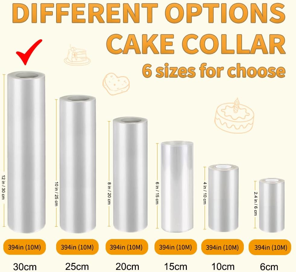 YQL Acetate Cake Collars 30cm x 10m, Thickened Acetate Sheets 12inch X 394inch - Image 3