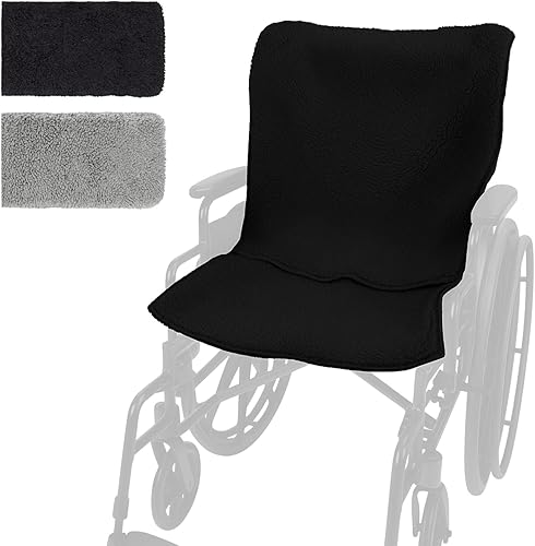 Vive Almohadilla de piel de oveja para silla de ruedas, funda de asiento y respaldo, accesorios para aliviar el dolor de espalda para personas