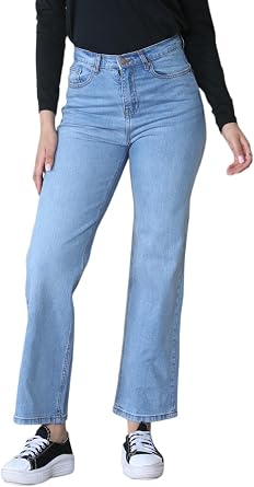 MYT Womens Wide Leg Jeans Ladies High Waist Straight Fit Baggy Denim Pants Size 10-24